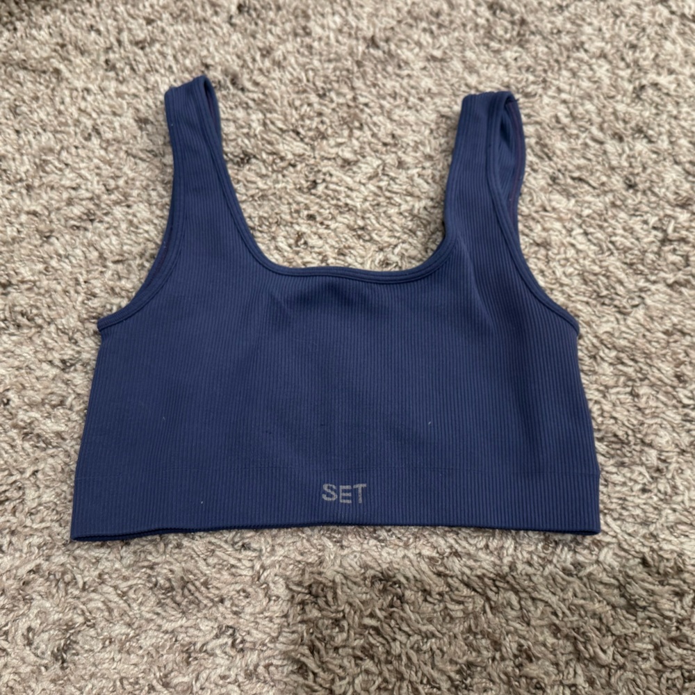 SET Active Navy Blue Ribbed Bra